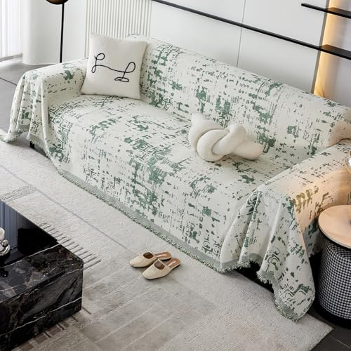 Coperta reversibile in ciniglia, universale, per divano, stile classico, quattro stagioni, grigio, 180 x 130 cm