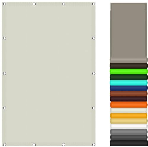Filet Dombrage 140 x 170 cm Taux d'ombrage de 95% Voile d'ombrage Toile Rectangulaire avec Serre-Câble pour Balcon, Extérieur, Cour, Piscine, Blanc cassé