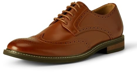 Amazon Essentials Zapatos Derby Elegantes Con Punta De Ala Hombre, Bronceado Oscuro, 46 EU