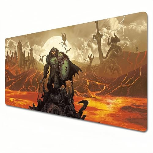 DOOM Das Dark Ages Mauspad XL schwarz und rot großes Gaming-Mauspad 800 x 300 ist geeignet für Tastatur-Pads und Schreibtischunterlagen für das Home Office (XL)