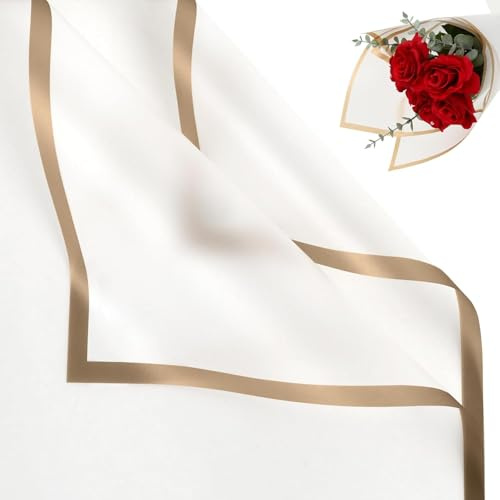 Blumen Papier, 20 Stück Geschenkpapier in Wasserfestes Papier für elegante Blumensträuße, Blumenbouquet Papier zum Binden Verpacken von Blumen (Grün)