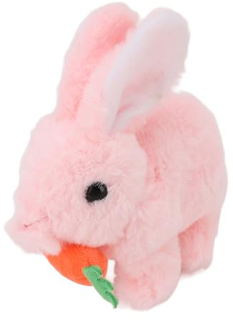 SIXRUN Realistic Interactive Bunny Toy Plüsch Hop Hop für Geburtstagsgeschenk [Ostern, Tierische ] (Rosenate)