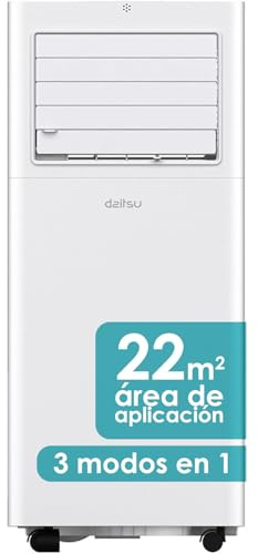 Daitsu - Aire Acondicionado Portátil Alisios APD09FX | 3 en 1: Frío, Deshumidificador y Ventilador | Mando a Distancia | Silencioso y Compacto | Para Hogar u Oficina hasta 22m²