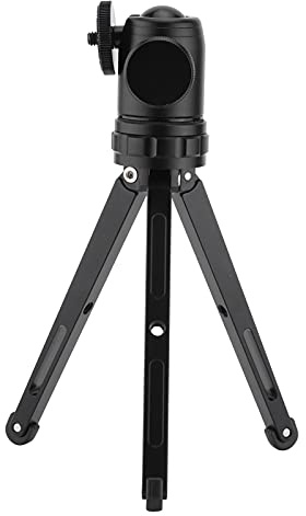 Denash Mini Trípode de Metal Portátil para Cámara Digital, Soporte de Registro de Cabezal de Bola de 360 Grados para Cámara SLR, Trípode de Aleación de Aluminio para Mesa, Negro