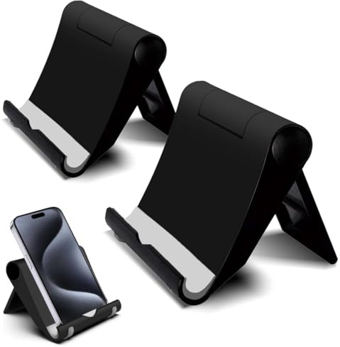 JUGUTA 2 Stück Handy Ständer Faltbar, Verstellbarer Handy Halterung Tisch Kompatibel mit iPhone 16/15/14/13/12/11 Pro Max SE Xs, Samsung Huawei Tablet Und Anderen Smartphones, Handyhalter Schreibtisch