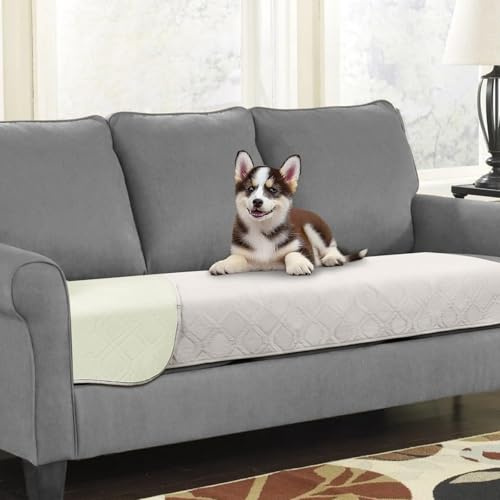 Luvore vattentät hundfilt, halkfri hundmatta hundtäcke soffa skydd sängskydd, robust kattfilt skyddsfilt tvättbar för soffa säng bil på vägen, kräm, 76 x 190 cm