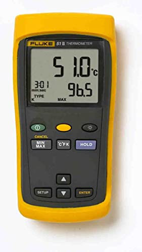 Fluke Digital Thermometer, 51 II, bis +1372°C ±0,3 K max, Messelement Typ E, J, K, T