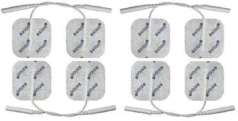 8 Elektroden-Pads 40x40 mm - Haft-Elektroden für TENS-Geräte & EMS-Trainer | wiederverwendbare Klebe-Elektroden | Sehr gute Haft - & Leitfähigkeit | Zertifiziertes Medizinprodukt - axion®