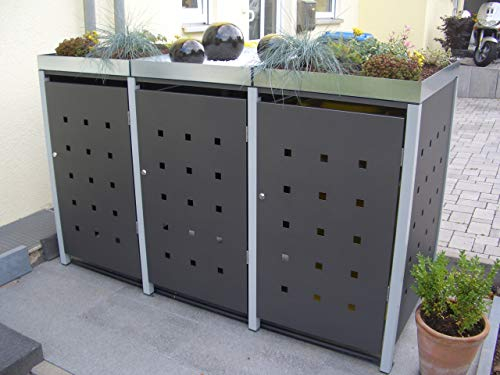 Metalltechnik Dermbach GmbH Mülltonnenverkleidung Mülltonnenbox Müllboxen Metall, Grau