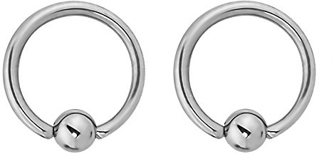 Forbidden Body Jewelry Stainless Steel Captive Bead Ring, Hoop Cartilage, 14g 11mm Every-Day Surgical Steel Ring Body Piercing Hoops 4mm Balls