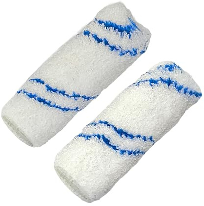 Amtech G4450 - Fundas de rodillo de 100 mm, fundas de rodillo de microfibra de 12 mm, rodillos de pintura de pelo medio para superficies de pintura semisisientas, paquete de 2