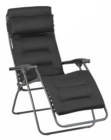 Lafuma Mobilier Verstellbarer RSXA Clip Zero Gravity Relaxsessel, mit Stahlrohr, Standard, Air Comfort Gartenliegestuhl, ideal für die Terrasse oder das Schwimmbad – Acier
