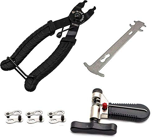 BeiLan Fahrrad Reparatur Werkzeug Set,Fahrrad Link Zange+Fahrrad Ketten Werkzeug+Ketten Prüfer+3 Paar Fahrradketten Kettenglieder