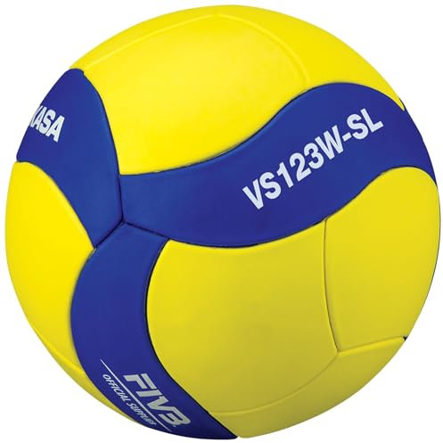 Mikasa VS123WSL Size 5 Official Super Lightweight Training Volleyball, Yellow/Blue