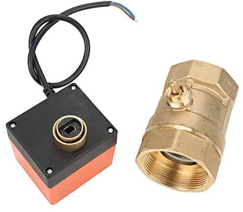 Elektrischer Kugelhahn, 220 V, DN50, G2-Gewinde, 2-Wege, 3-Leiter, 2-Punkt-Steuerung, Messing, motorisierter Kugelhahn für Wasser, Luft und Öl