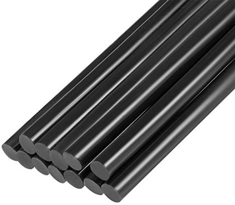 sourcing map 12 Stück Mini Heißklebestifte für Klebepistole 0.27 Zoll x 4 Zoll Schwarz Ersatz