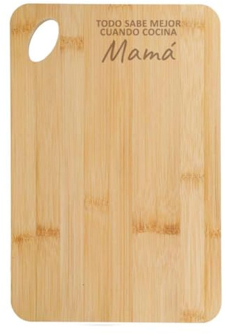 DEREGALOOS Tabla de Cortar Personalizada con Nombre. Grabado Láser en Bambú. Dos Tamaños. Regalo para Madre, Padre. Regalo Original para Cocina Hogar (Diseño - Todo sabe mejor cuando cocina..., 20X30)