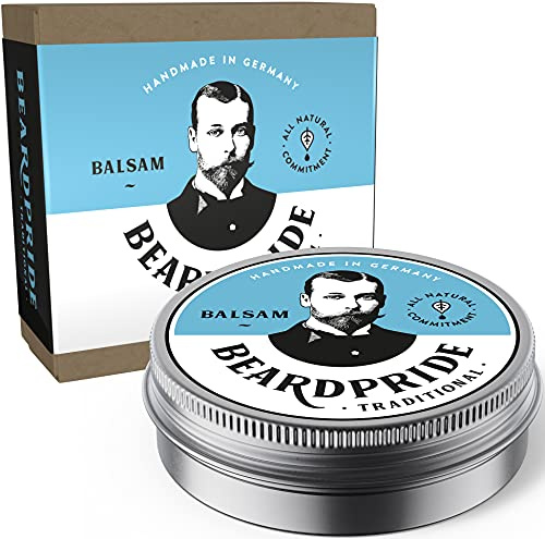 BEARDPRIDE Baume à barbe - Traditional - The Original Beard Balm from the Barbershop - Notre baume à barbe est à base de beurre de karité et d'huiles naturelles - Baume à barbe - 28g