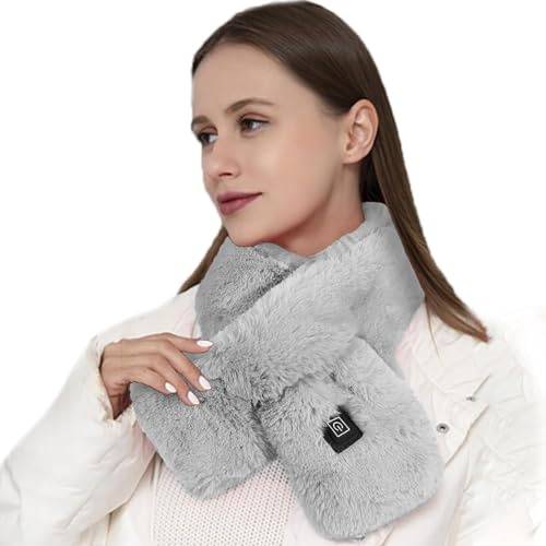 YJZQ Damen Beheizter Schal Heizschal USB Wiederaufladbar Scarf mit 3 Stufen Einstellbarer Temperatur Waschbarer Halswärmer Winter Loop Schal für Jagd Angeln Camping Wandern Reiten Motorrad Skifahren
