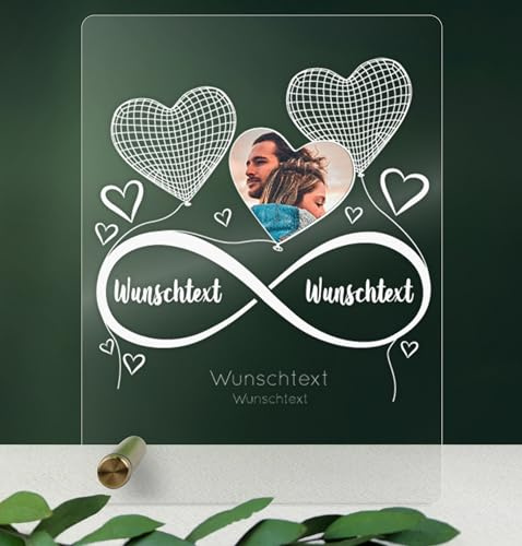 Personalisiertes Foto Unendlichkeit Acryltafel - Geschenke für BFF, Frauen und Männer, Liebe, Herz, Oster Geschenk für Ihn und Sie