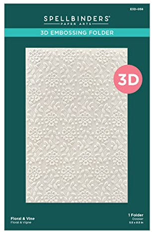 Spellbinders E3D-058 Floral & Vine 3D Embossing Folder from The Sealed for Summer Collection