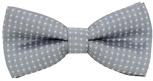 AUSUAYA Pajarita para bebé o niño y niños, diseño de lunares, para niños pequeños, fiesta de cumpleaños B-BT5, Gris/plata con punto blanco, Talla única