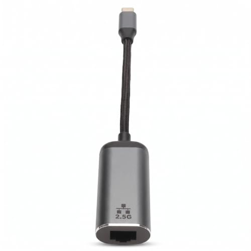 Bewinner Adaptador USB C a Ethernet, Adaptador de Red LAN Gigabit Ethernet de 2,5 G, Alto Rendimiento, 2,5 Veces Más Rápido, Tipo C a RJ45, 10 100 1000 2500Mbps para para iOS