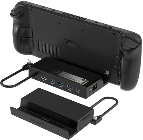 SABRENT 7-in-1 Steam Deck Dock with HDMI 4K@60Hz, USB-C 90W PD 3.0 Charging, M.2 SSD Slot, Ethernet for Valve Steam Deck & Rog Ally