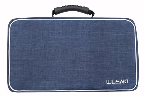 Wusaki Mallette de Cuisinier Bleu Vide pour Chefs Professionnels et étudiants en école hotelière – 21 Places + 1 Poche de Rangement