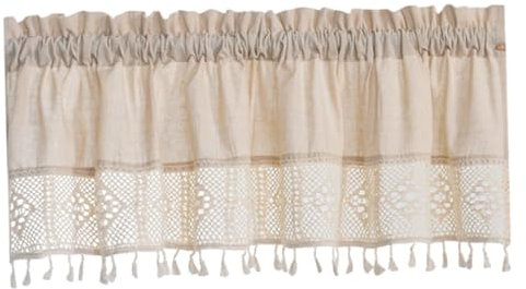 F Fityle Tende mantovane per Porte del fienile Tende mantovane in Lino Tende Vintage per Piccole finestre per Camera da Letto Piccola Finestra per Porta di Un