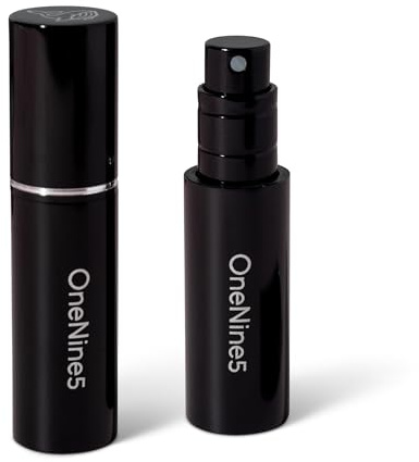 OneNine5 Refillable Travel Perfume Atomiser Fragrance Bottles 2 Pack (Black)