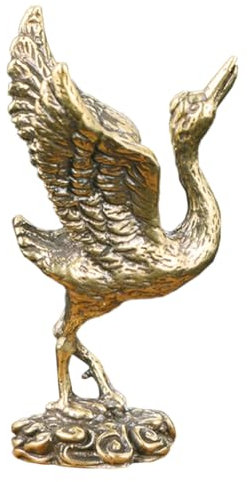 OUNONA Messing Kranichfigur Dekoration Retro Vogel Statue Büro Heim Dekor Gesundheit Geschenk