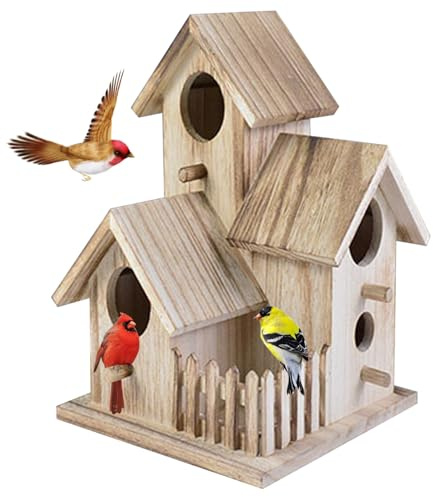 Maison d'Oiseaux en Bois Naturel pour le Jardin Extérieur - Hôtel de Nichage Nouveauté