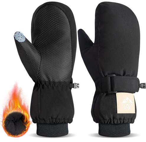 RIGWARL Skihandschuhe Handschuhe Kinder Wasserdicht, Winddichte Winterhandschuhe Kinder Jungen Mädchen Touchscreen, Anti-Rutsch Schneehandschuhe Thermo handschuhe für Fahrrad Snowboard Schlittenfahren