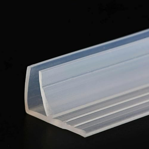 Rubber Plastic Bathroom Shower Screen Seal, Anti-Splash 2m F Shape Bathroom Shower Glass Door Seal, Suitable for 6mm Gap and Reliable
