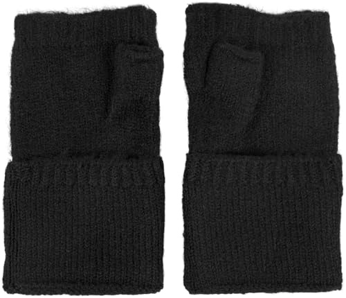 styleBREAKER Damen Fingerlose Strickhandschuhe Elastischer Bund | 16,5x9 cm Maß, 9 cm breites Bündchen, 4 cm Daumenlänge. Smartphone-Bedienung möglich. Einheitsgröße für Erwachsene, wärmend.