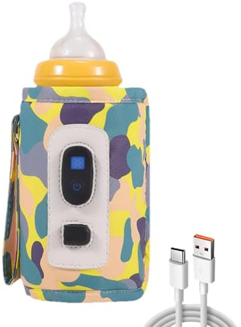 Tragbarer Babyflaschenwärmer 5-Stufiger Temperatur-Wärmehalter | Tragbar Flaschenbeutel Geeignet Für Reisen Und Die Fütterung Von Babys Und Kleinkindern