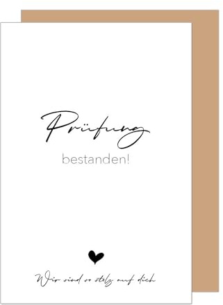 Edition Seidel Premium Glückwunschkarte zur bestandenen Prüfung mit Umschlag. Grußkarte Karte mit Spruch Abschluss Studium Bachelor Master Uni Schule Mann Frau Jugendliche Jugendlicher (PR156 SW025)
