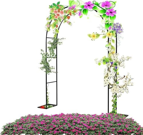 HGOuhK Gartenbogen Gartenbögen aus Stahl, Gitterpflanzgefäße for Kletterpflanzen, als Stütze for Blumen und Weinreben. Hochzeitsbogen(W1.4M*H2.3M)