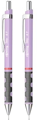 rOtring Tikky Druckbleistift, 0,7 mm, HB, 2 Stück, Lila, für Schule, Büro und Zeichnen, ergonomischer Griff, präzises und zuverlässiges Schreiben
