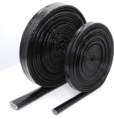 Guaina per cavi elettrici 1/5 m di diametro 4 ~ 30 mm tubo in fibra di vetro resistente alle alte temperature guaina ignifuga intrecciata in fibra di vetro rivestita in resina siliconica(Red,4MM_1 MET