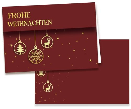 Weihnachtskarten mit Umschlag 12er Set, Christmas Cards, Weihnachtspostkarten A6 Klappkarten, Weihnachtsgrußkarten ür deine Weihnachtsgruß, Postkarten Weihnachten Karte mit Umschlägen, Merry Christmas