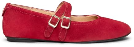 miMaO Amapola - Zapatos de Horma Ancha con Pulsera Burdeos, EU 37