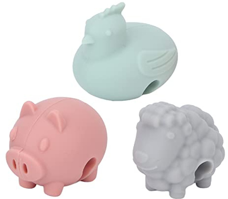ZJchao 3pcs Spill Proof Lid Lifter Pot Clips Prevent Overflow Silicone Pot Lid Lifting Clips Kitchen Cooking Tools with Cute Animal Shape for Slow Cooking Stew Soup