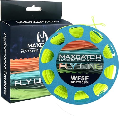 Maxcatch Weight Forward Fly Fishing Line with 2 Welded Loops, Floating Fly Lines, 100FT (WF1F, 2F, 3F, 4F, 5F, 6F, 7F, 8F) (Fly Line-Fluo Yellow with 2 Welded Loops, WF3F-100FT)