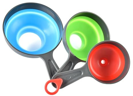 Bonbela 3pcs Petit Entonnoir Ensemble en Silicone en Silicone Pliable