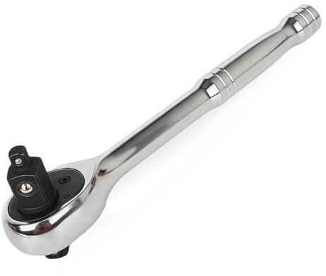 wyevee 3-in-1 Ratchet Handle & Flex-Head Ratchet Handle, 1/4, 3/8, 1/2 Drive Ratchet Wrench with 72 Teeth, Quick Release and Reversible, Chrome Alloy Polished Tool