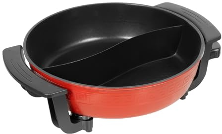 Marmite Électrique Familiale 6L, Fondue Électrique Multifonction, Casserole Électrique Antiadhésive, 5 Niveaux, Pour Fondue Raclette Viande, Réunions Conviviales, Pique-Nique, Dortoir