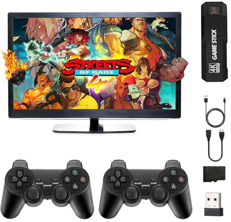 Consola de Juegos Retro 2026. con 38000 Juegos, Consola de Videojuegos, Mando Inalámbrico, Salida HDMI TV, Game Stick 4K x2, Regalo para Niños y Adultos