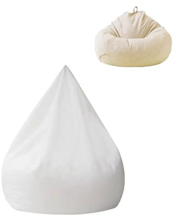 Rivestimento per Pouf Senza Imbottitura,Fodera Interna per Poltrona Sacco,Copertura Interno per Sedia a Sacco,Adatto per Soggiorni,Camere da Letto,Sale Giochi e Dormitori,Bianco,100 * 120cm
